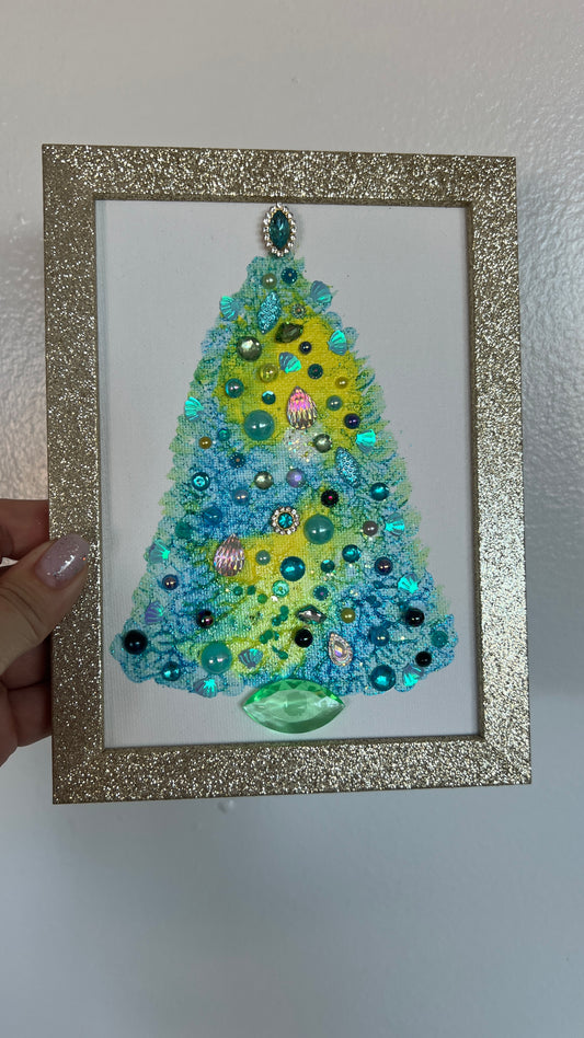 Christmas tree #2602 5x7, original painting