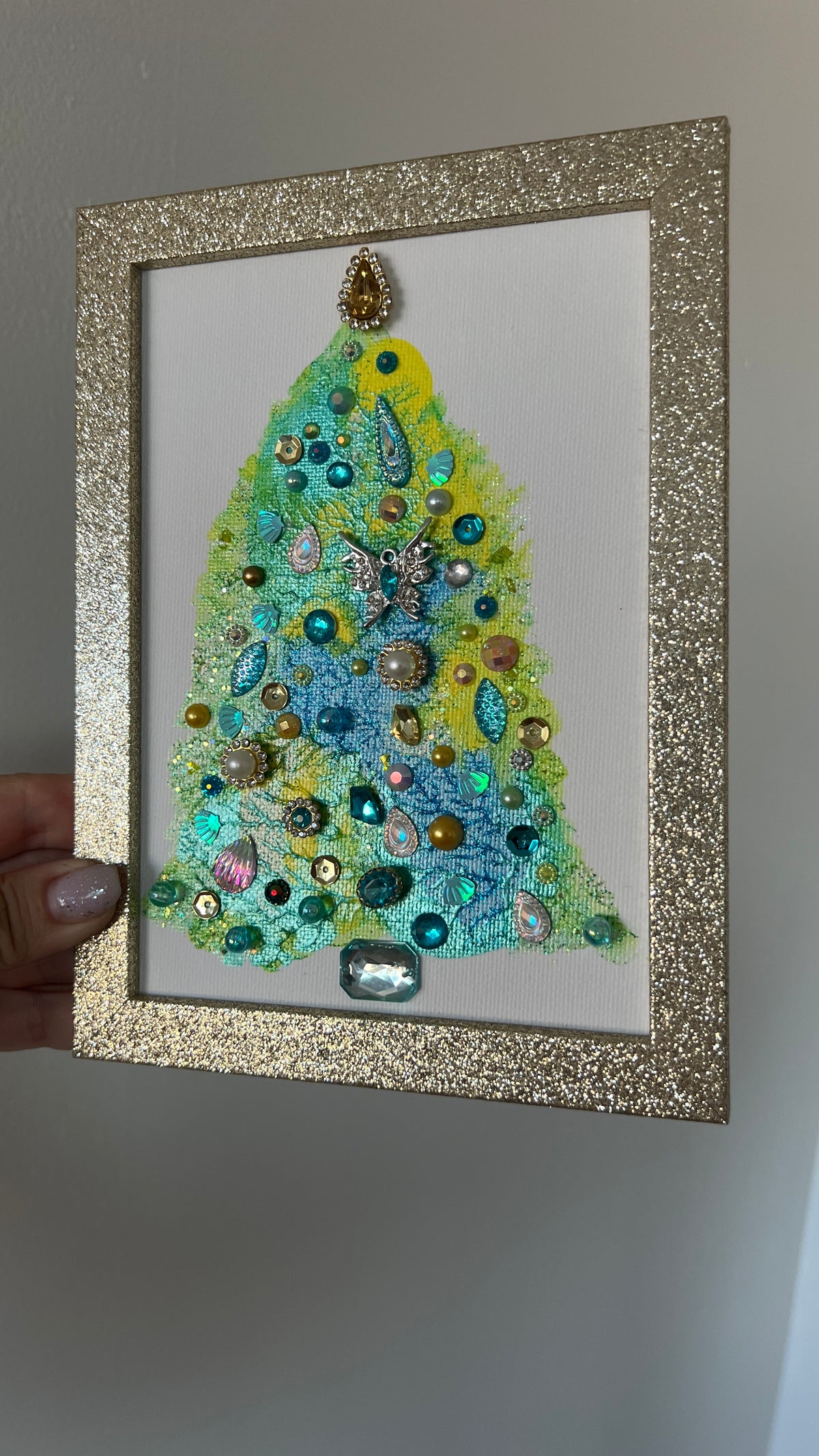 Christmas tree #2606 5x7, original painting