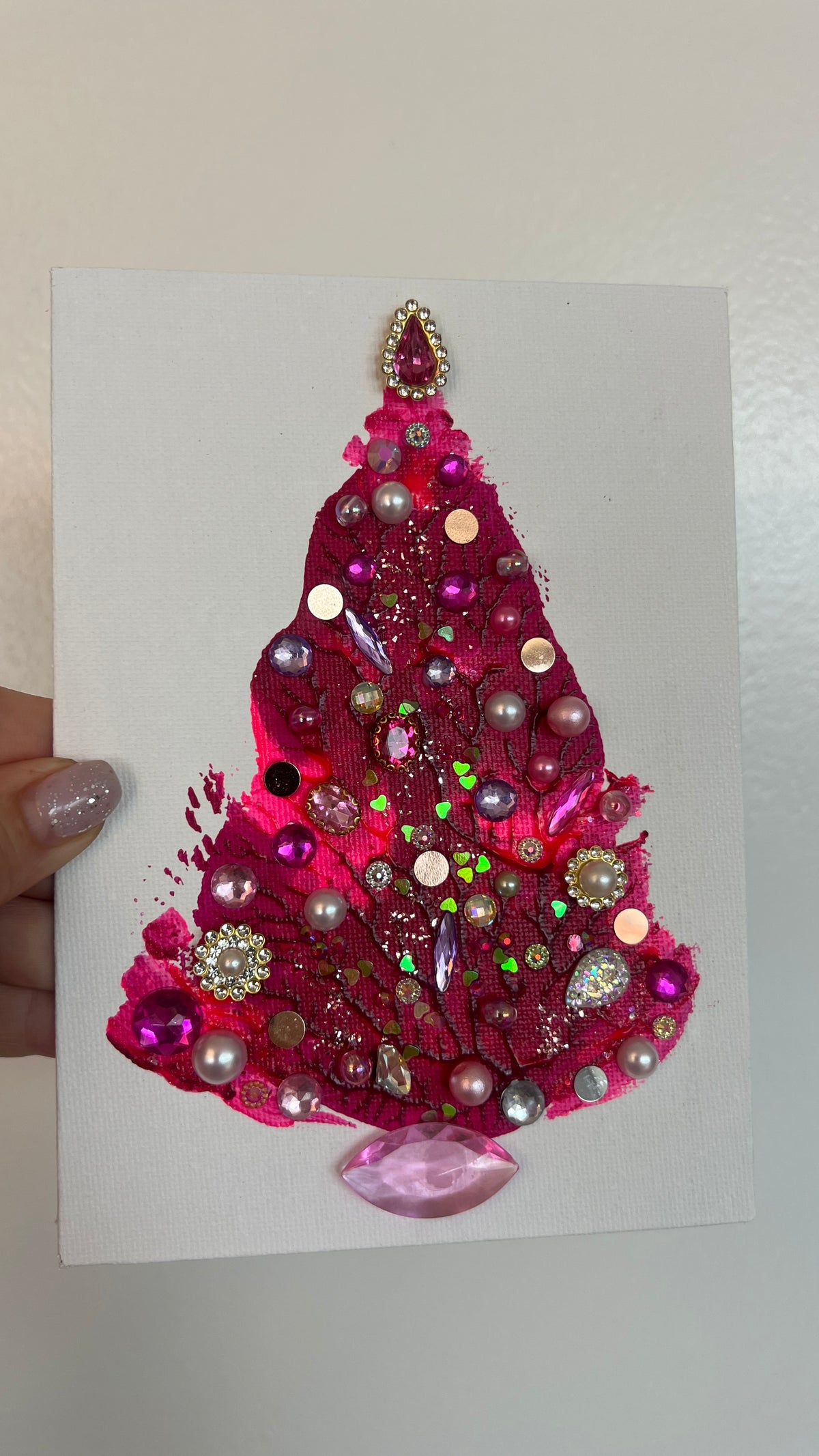 Christmas tree #2619 5x7, original painting