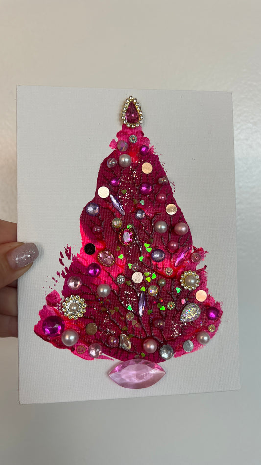 Christmas tree #2619 5x7, original painting