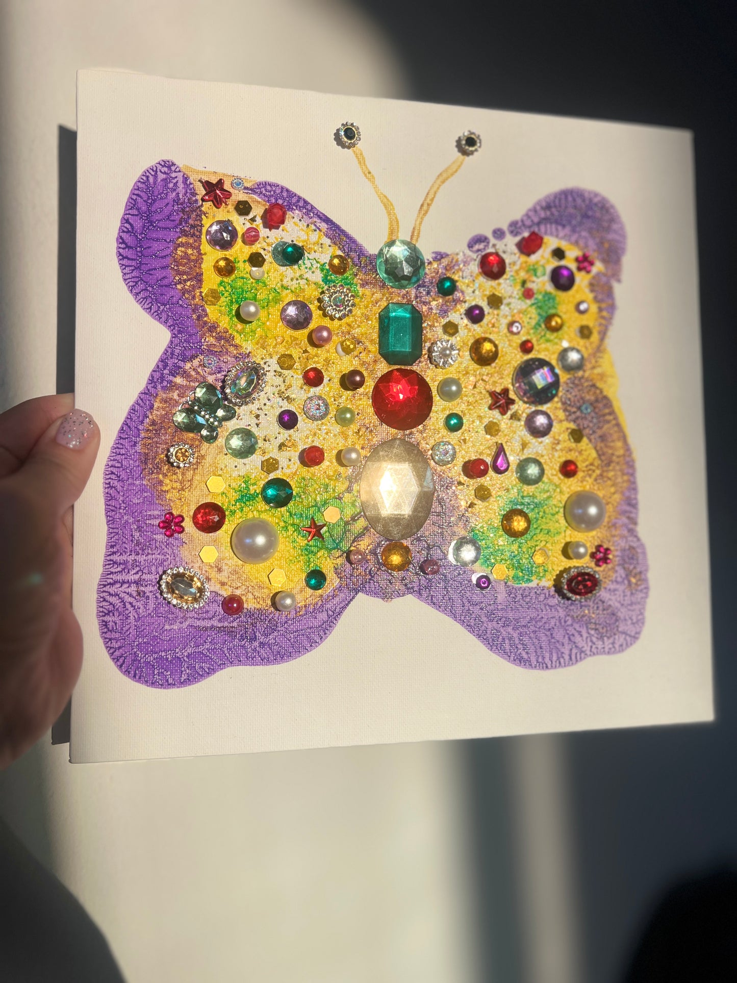Colorful Jeweled Butterfly – 10x10 Original painting