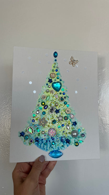 Original Painting "Butterfly Heart" Christmas Tree 8x10