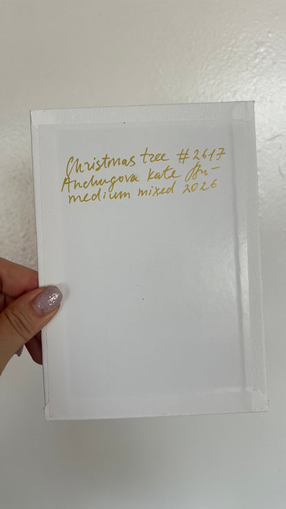 Christmas tree #2617 5x7, original painting
