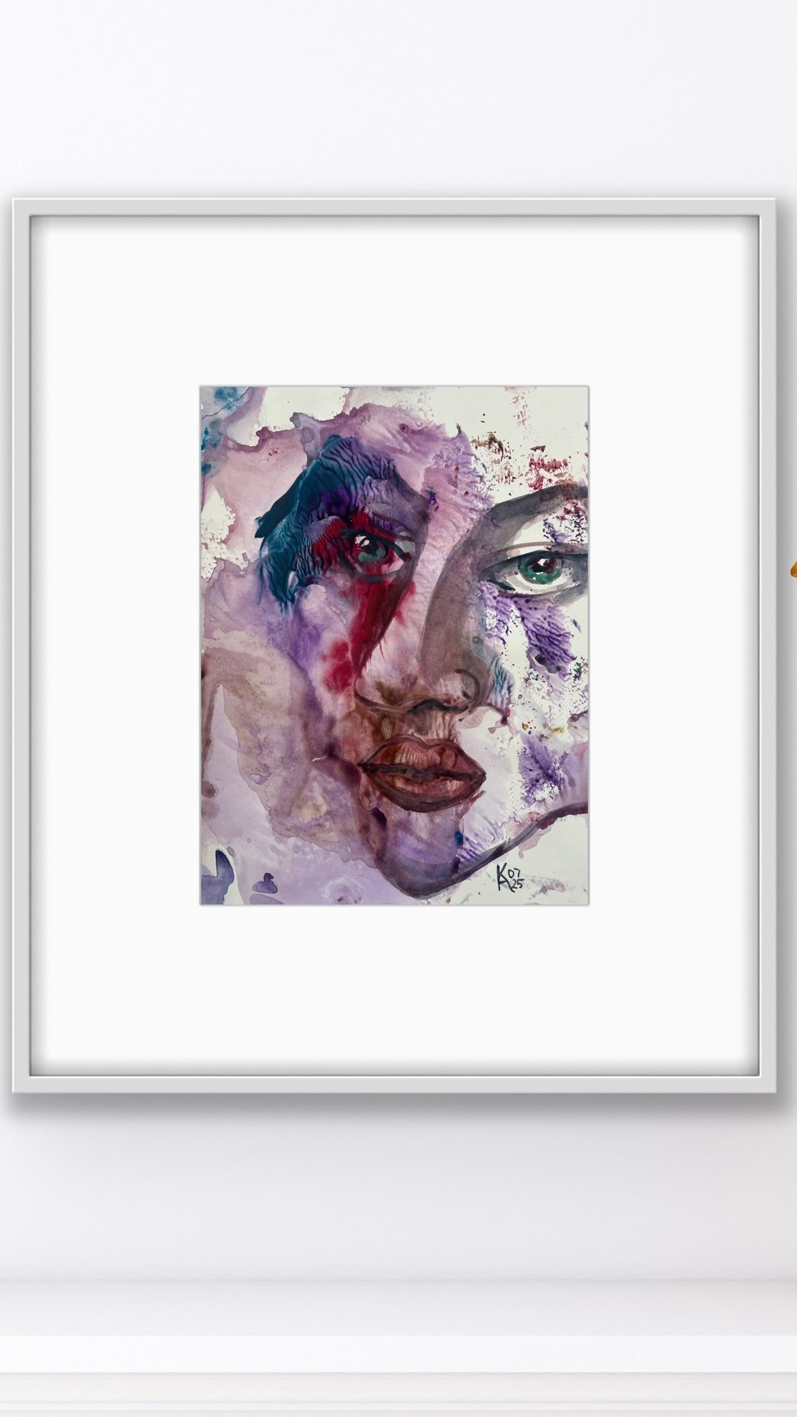 Original Watercolor Painting "The Violet Hour" Portrait 9x12