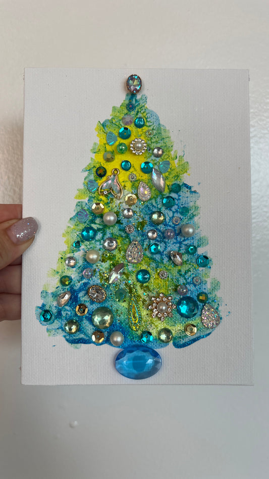 Christmas tree #2616 5x7, original painting