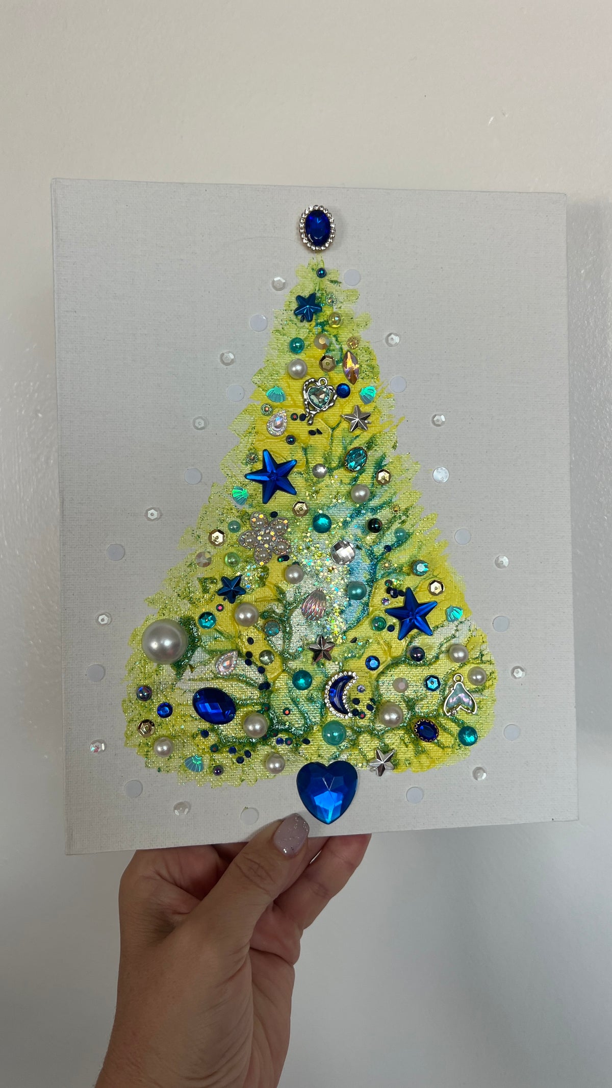 Original Painting "Moonlight" Christmas Tree 8x10