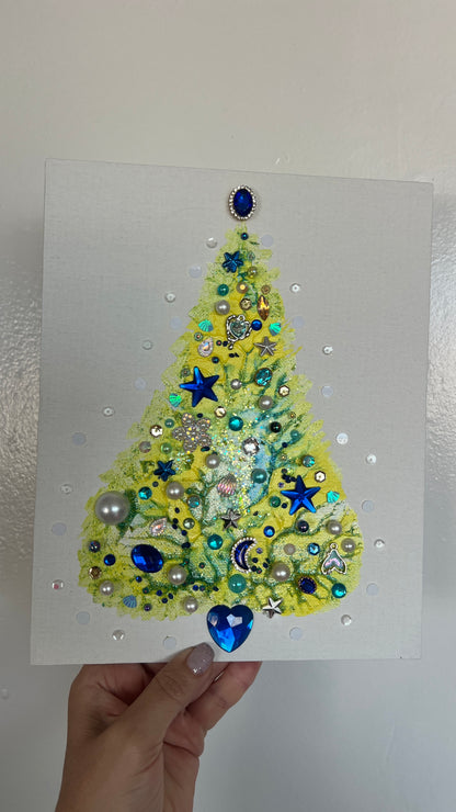 Original Painting "Moonlight" Christmas Tree 8x10