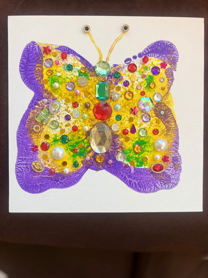Colorful Jeweled Butterfly – 10x10 Original painting