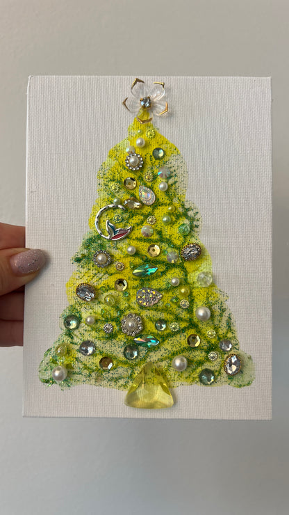 Christmas tree #2621 5x7, original painting