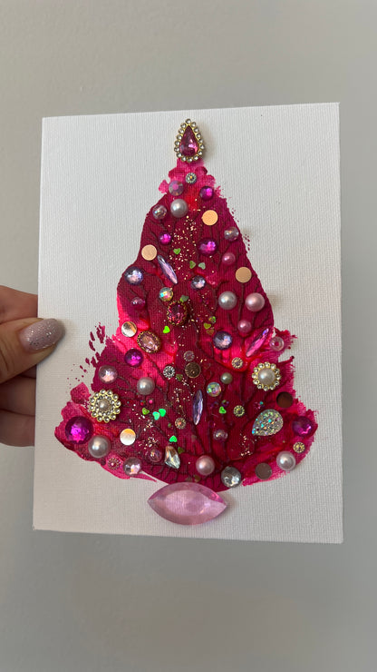 Christmas tree #2619 5x7, original painting