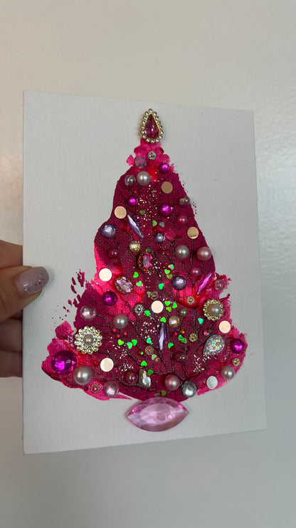 Christmas tree #2619 5x7, original painting