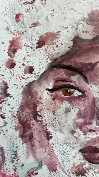Wine Mist original watercolor, 9×12 in (23×30.5 cm)