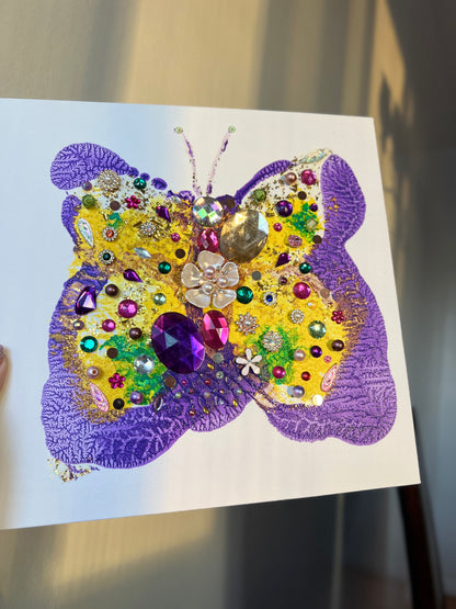 Jeweled Butterfly Art – 10x10 Original painting