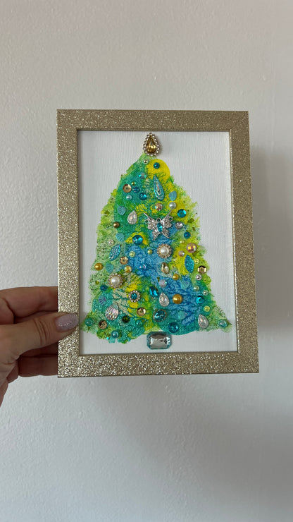 Christmas tree #2606 5x7, original painting