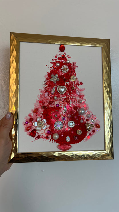 Christmas tree #2623 8x10, original painting