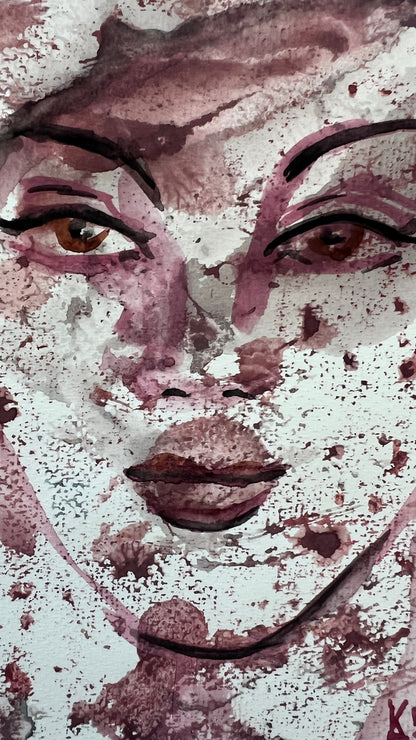 Wine Mist original watercolor, 9×12 in (23×30.5 cm)