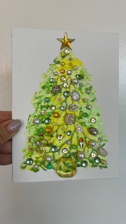 Christmas tree #2618 5x7, original painting