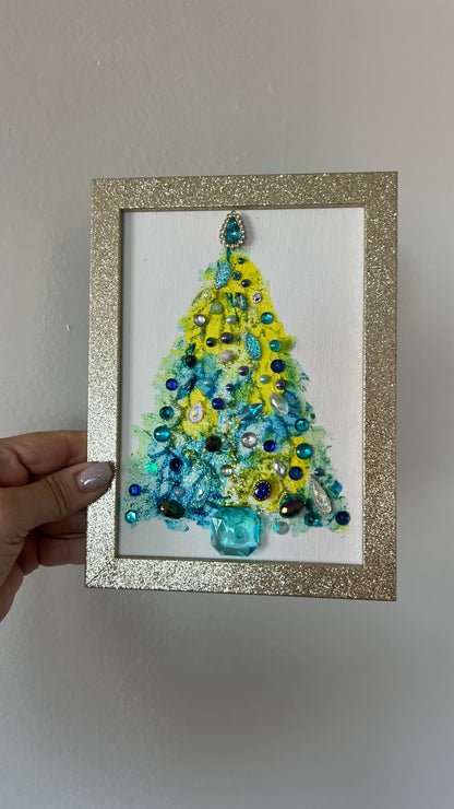 Christmas tree #2608 5x7, original painting