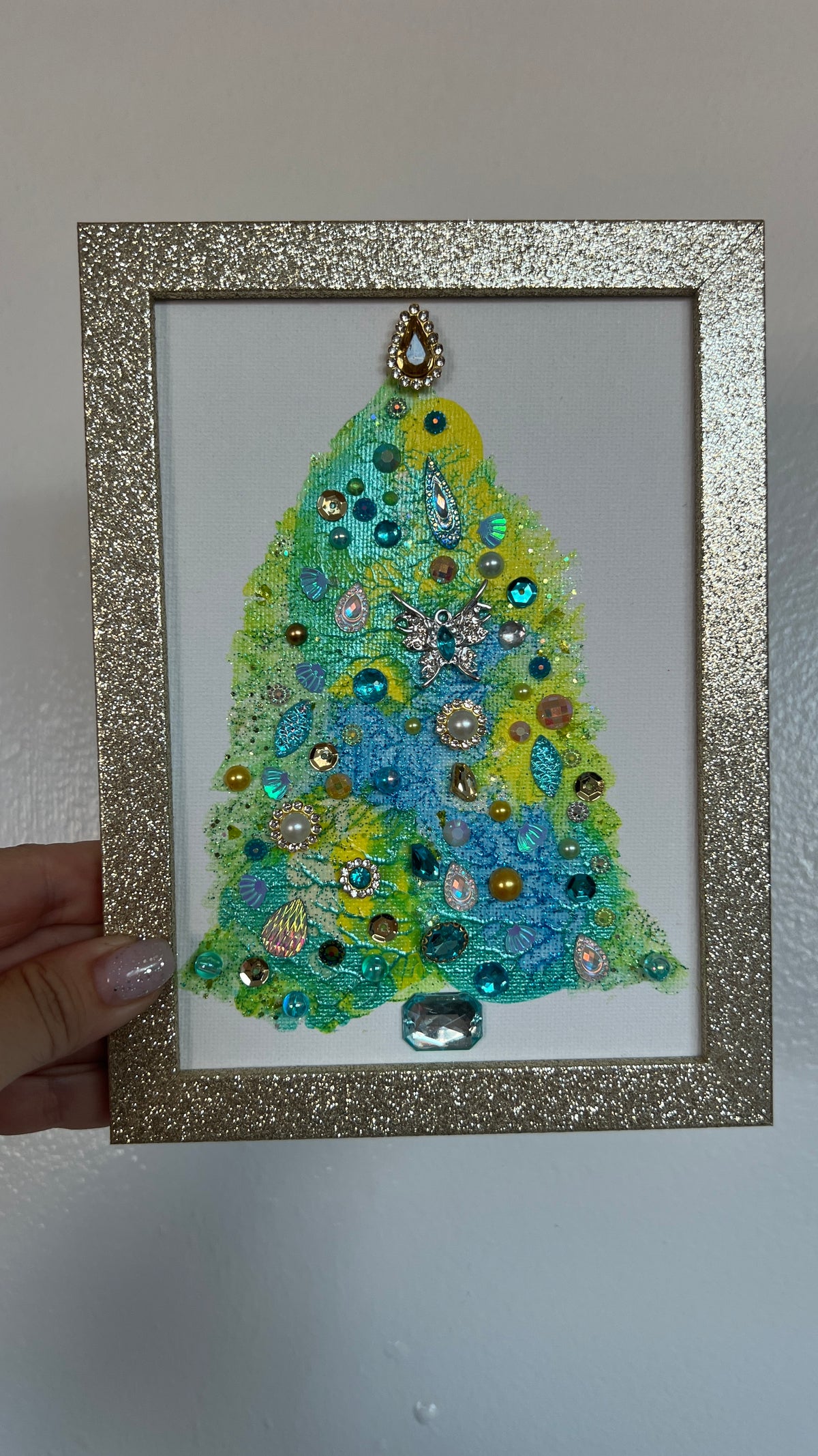 Christmas tree #2606 5x7, original painting