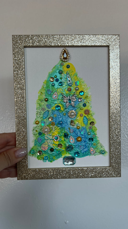 Christmas tree #2606 5x7, original painting