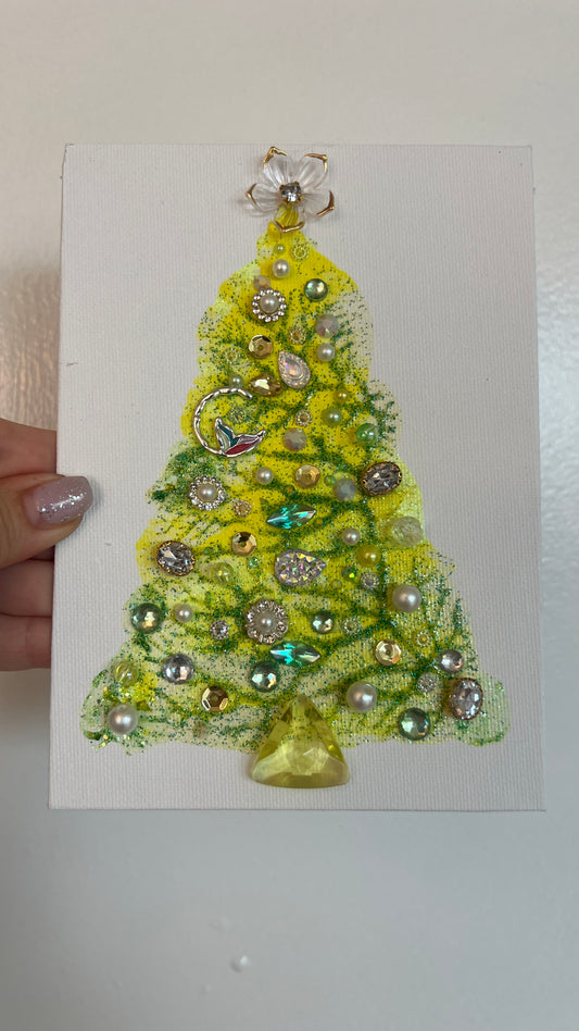 Christmas tree #2621 5x7, original painting