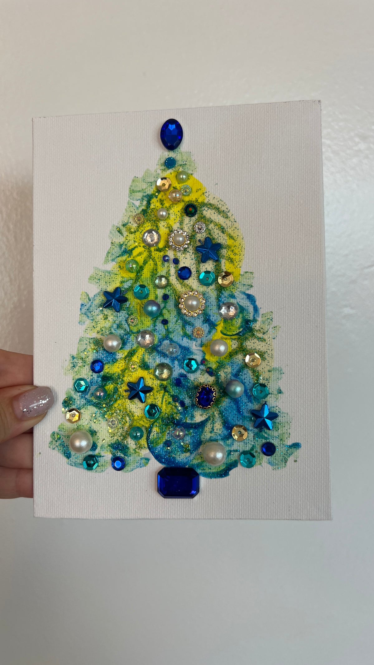 Christmas tree #2620 5x7, original painting