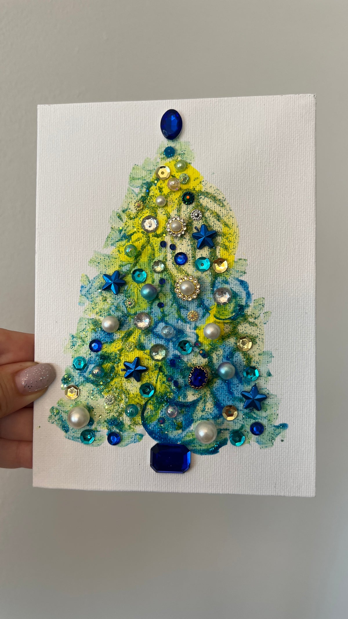 Christmas tree #2620 5x7, original painting