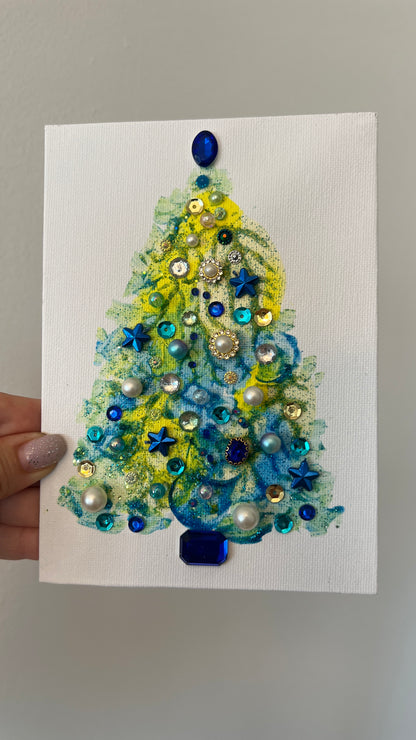 Christmas tree #2620 5x7, original painting