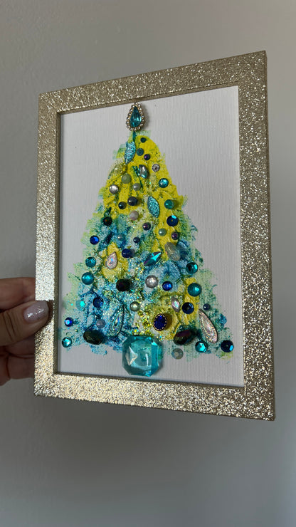 Christmas tree #2608 5x7, original painting