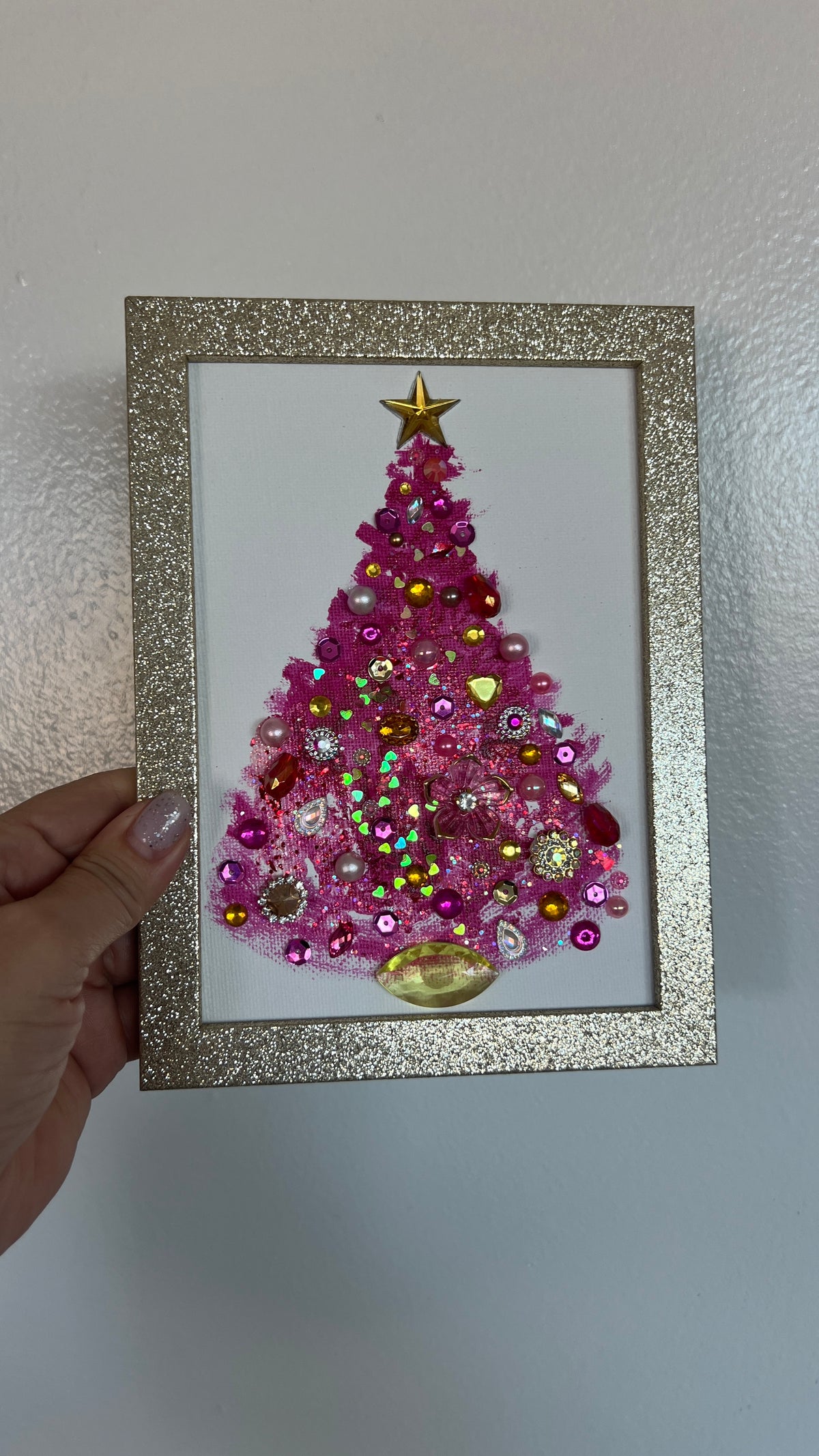 Christmas tree #2605 5x7, original painting