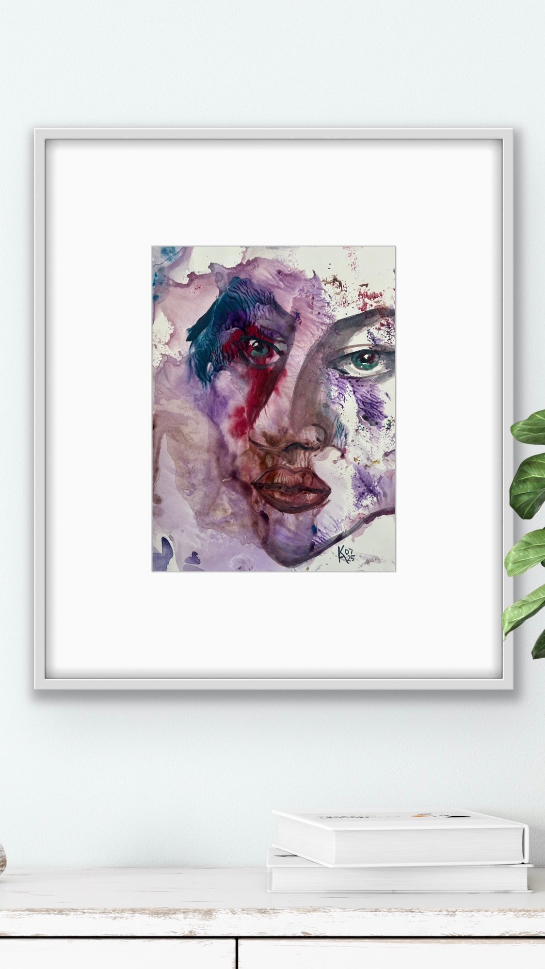 Original Watercolor Painting "The Violet Hour" Portrait 9x12