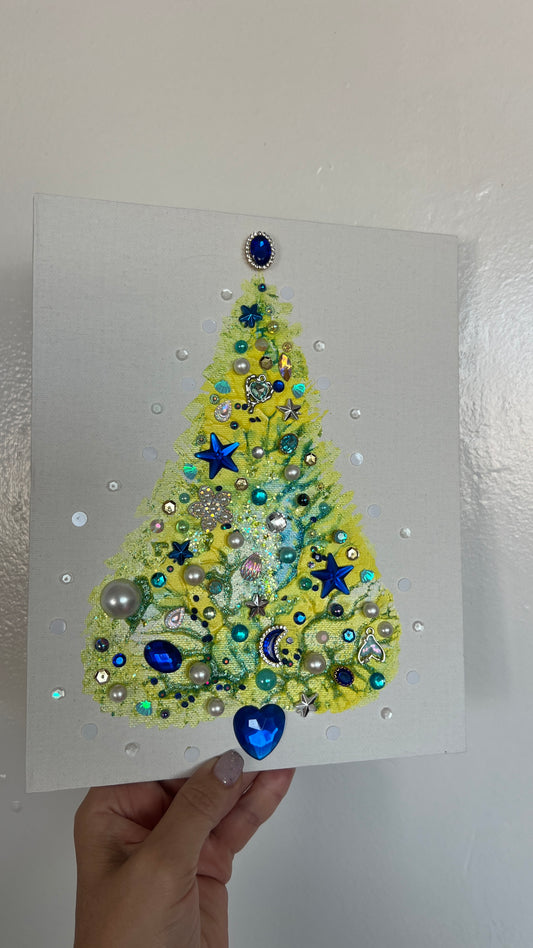 Original Painting "Moonlight" Christmas Tree 8x10
