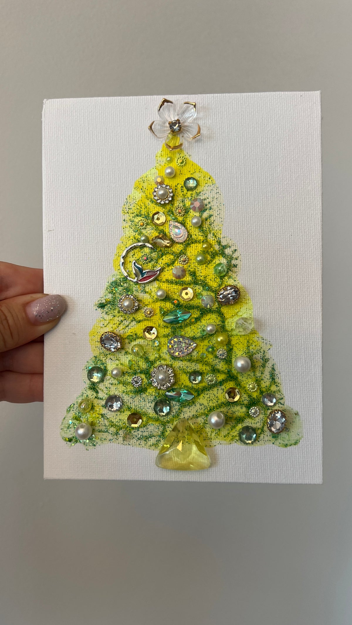 Christmas tree #2621 5x7, original painting