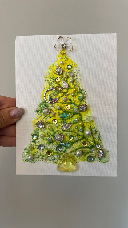 Christmas tree #2621 5x7, original painting