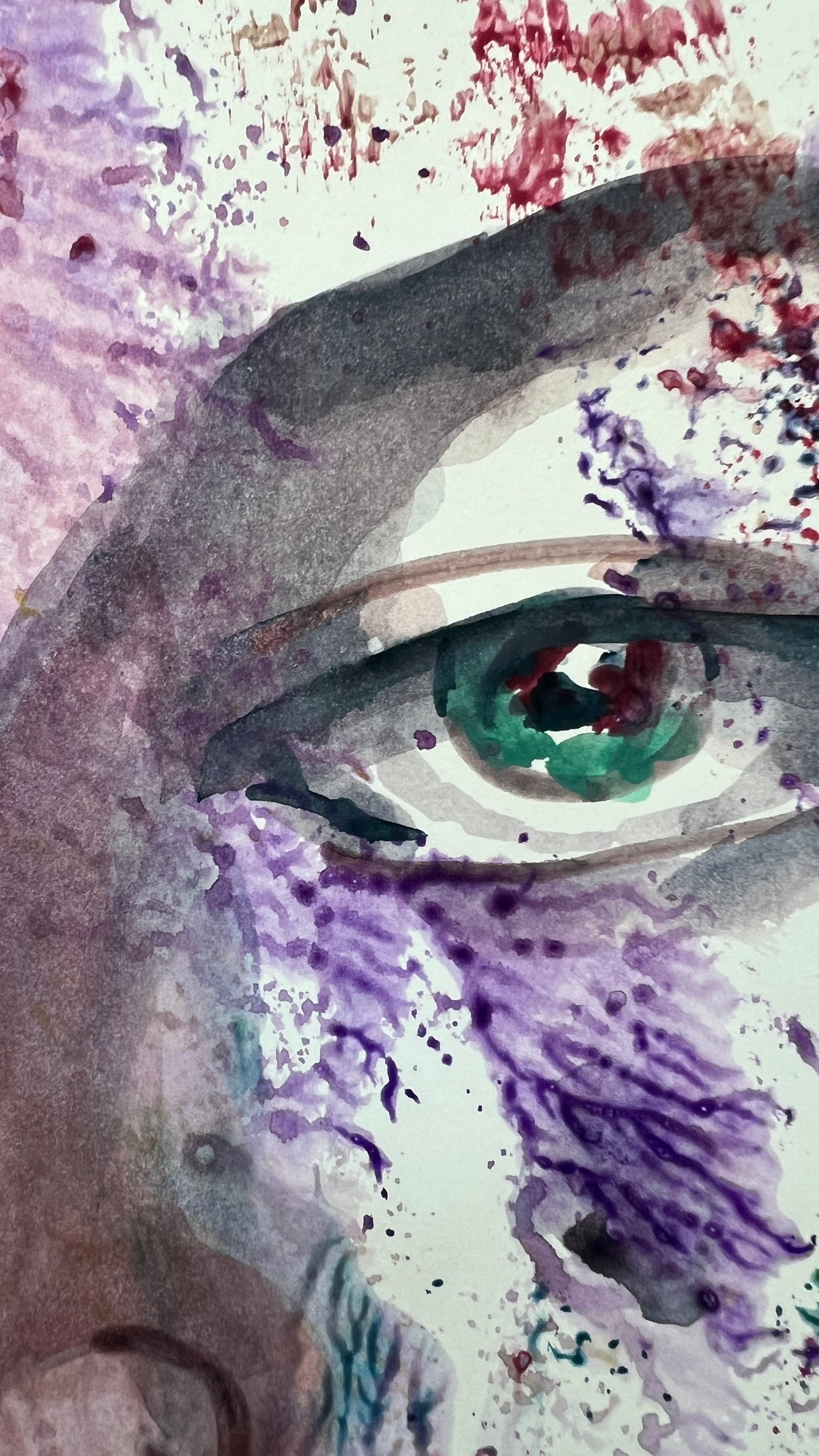 Original Watercolor Painting "The Violet Hour" Portrait 9x12