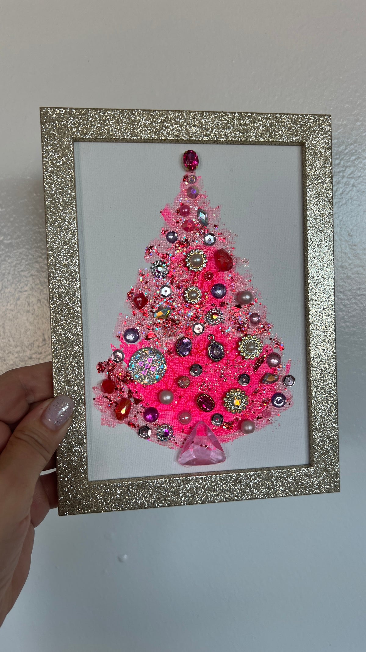 Christmas tree #2603 5x7, original painting