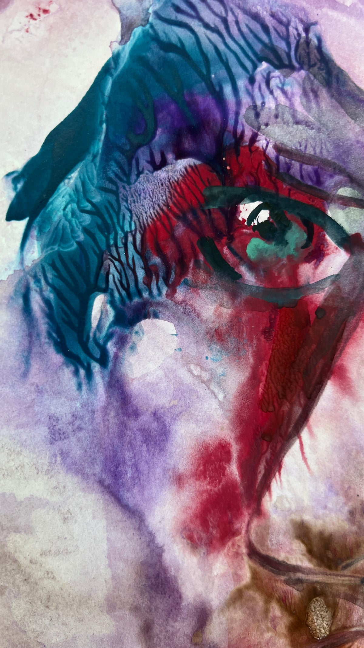 Original Watercolor Painting "The Violet Hour" Portrait 9x12