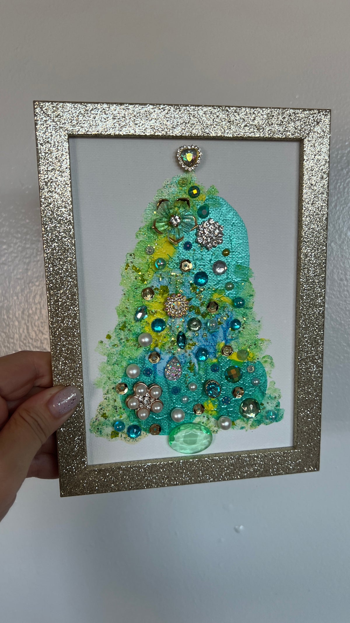 Christmas tree #2604 5x7, original painting