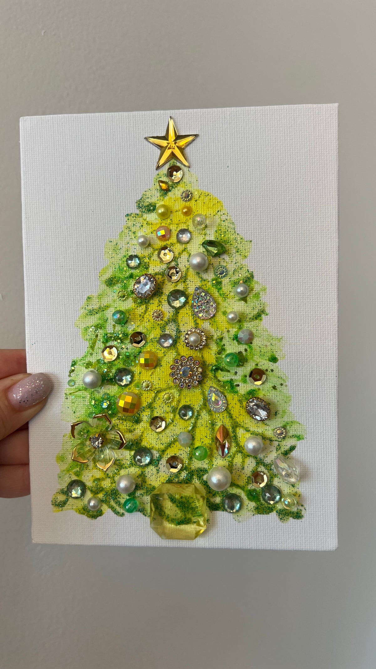 Christmas tree #2618 5x7, original painting