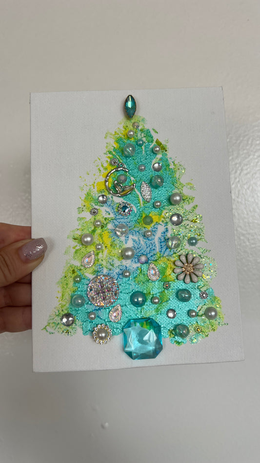 Christmas tree #2614 5x7, original painting