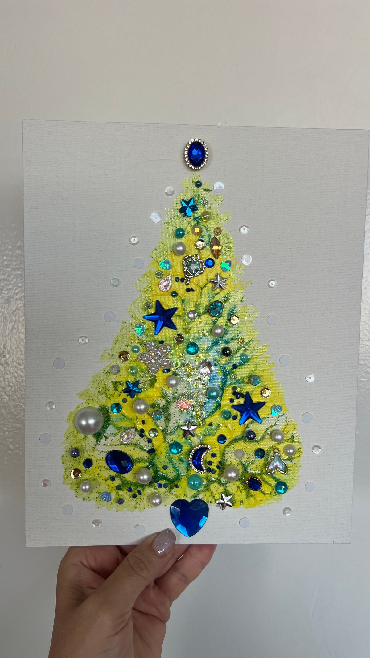 Original Painting "Moonlight" Christmas Tree 8x10