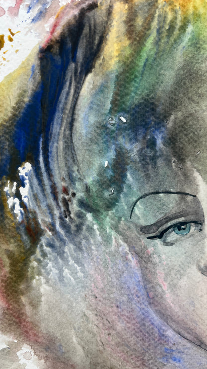 Between Silence – Original Watercolor, 12x18 (30.5 x 45.7 cm)