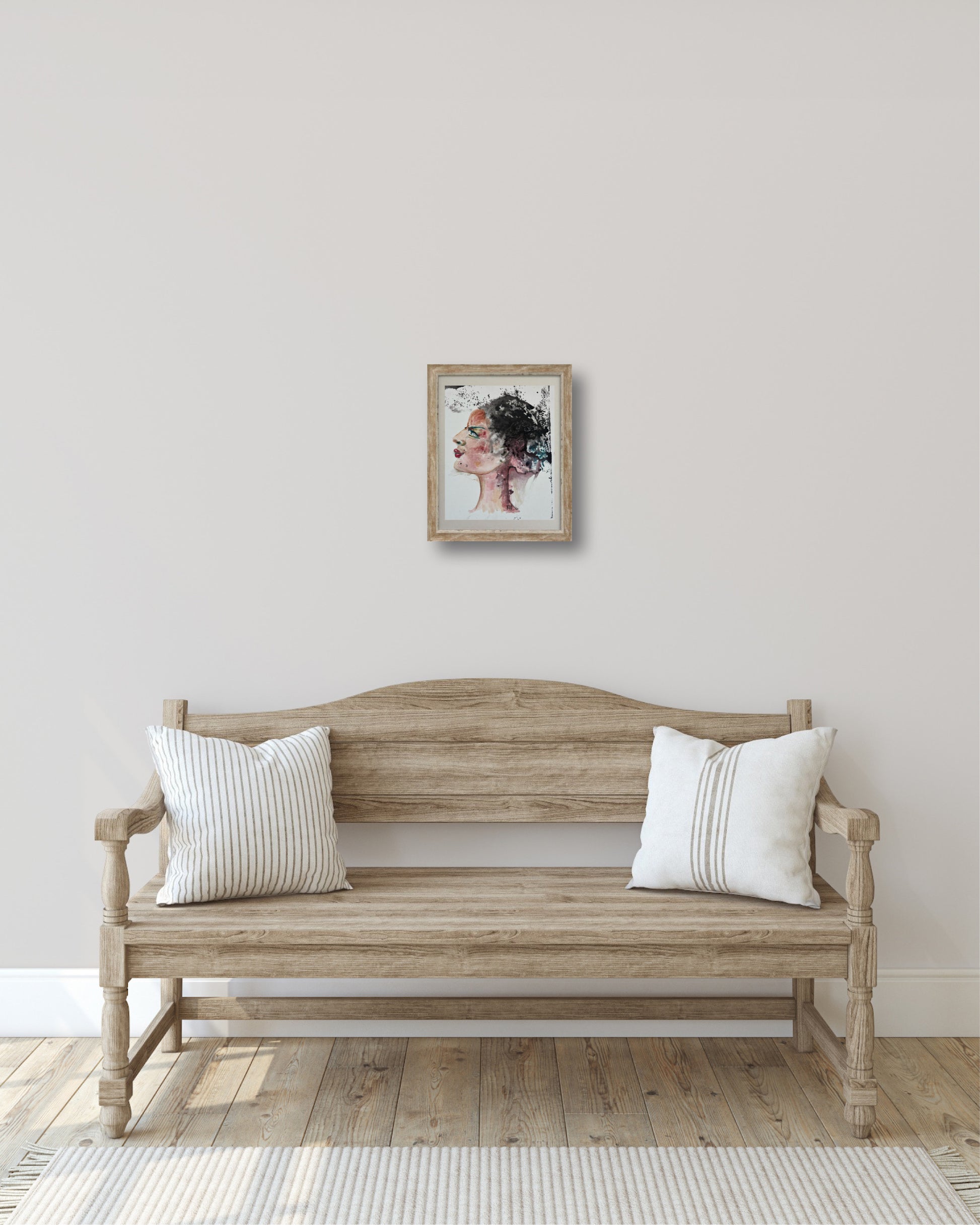 Original handmade acrylic painting Ballerina framed on a white wall, surrealism art on canvas board 11x14 inches