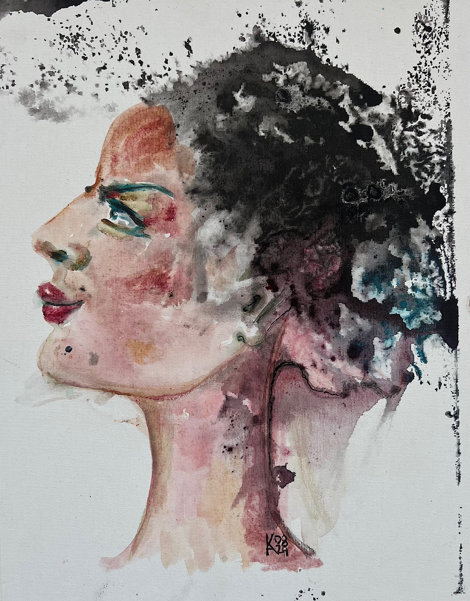 Original acrylic painting Ballerina, surrealism portrait on canvas board, 11x14 inches, handmade original artwork