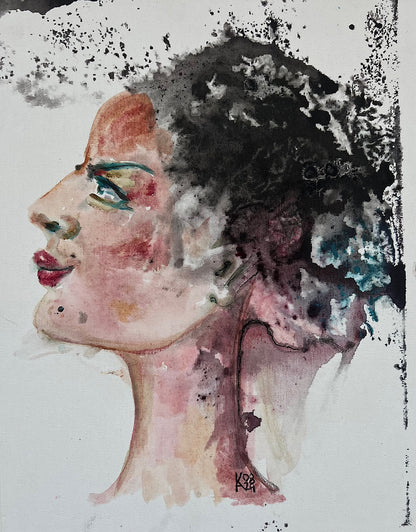 Original acrylic painting Ballerina, surrealism portrait on canvas board, 11x14 inches, handmade original artwork
