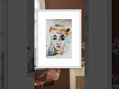 Spring Bride, original painting, 12*18 in, 
watercolor on paper, surrealism