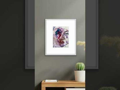 Original Watercolor Painting "The Violet Hour" Portrait 9x12