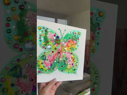 "Crystal Butterfly" – Original Mixed Media Art 10x10 inch