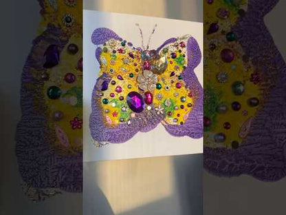 Jeweled Butterfly Art – 10x10 Original painting