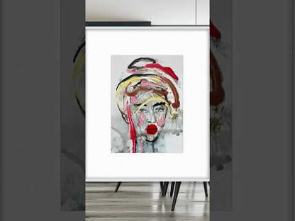Passionate kiss, original artwork, 11*15 in, watercolor on paper,  surrealism